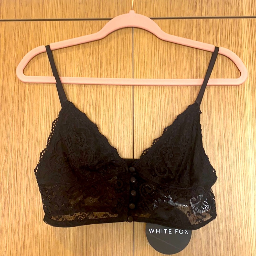 Black lace crop top